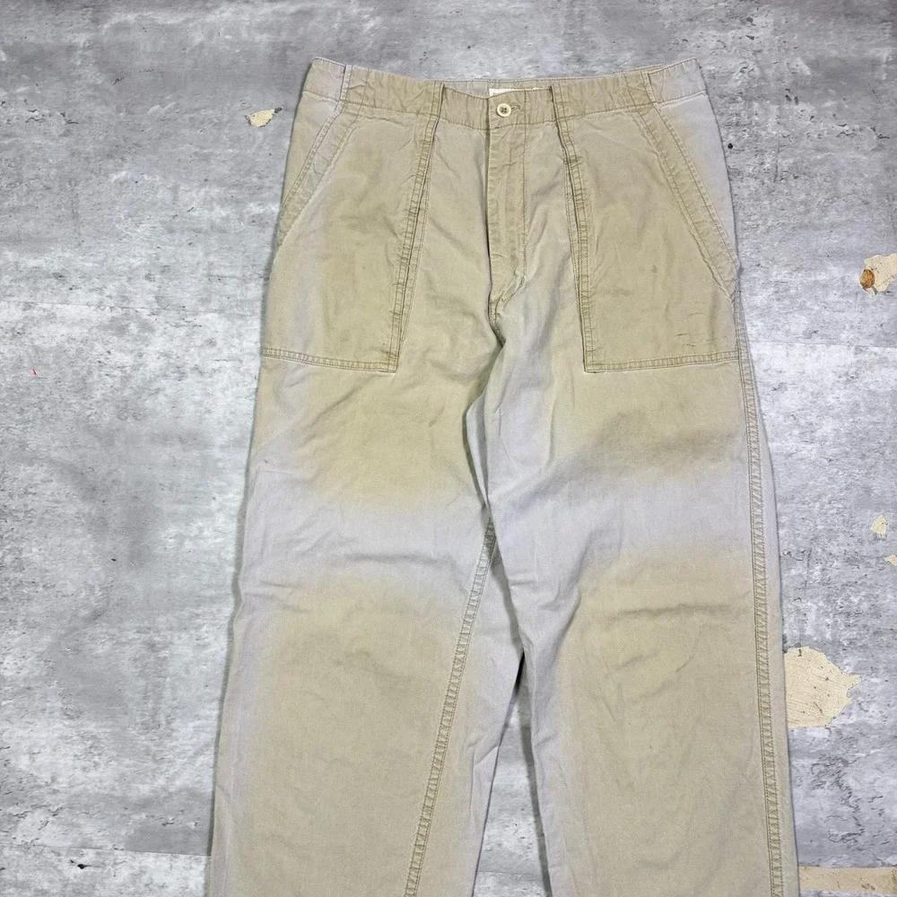 Vintage Banana Republic Safari & Travel Fatigue Pants Khaki Cotton 33x34